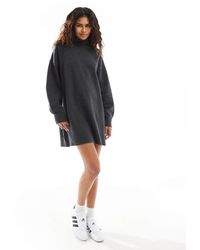 Weekday - Exclusivité asos - - annie - robe courte en laine mélangée avec col roulé - chiné - Lyst