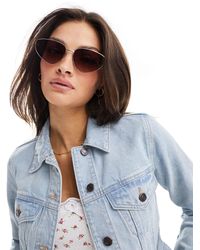 New Look - Metal Frame Cateye Sunglasses - Lyst