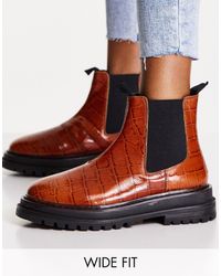 ASOS - Wide Fit Appreciate Leather Chelsea Boots - Lyst
