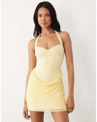 Oh Polly - Halter Neck Cowl Skirt Mini Dress - Lyst