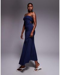 Princess Polly - Yahir Linen Bandeau Shirred Back Cut Out Detail Maxi Dress - Lyst