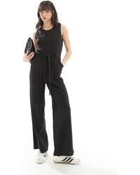ONLY - Sleeveless Belted Linen Mix Jumpsuit - Lyst