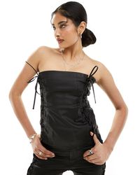 Weekday - Ima Co-ord Lace Up Corset Top - Lyst