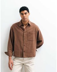 ASOS - Boxy Oversized Linen Look Shirt - Lyst