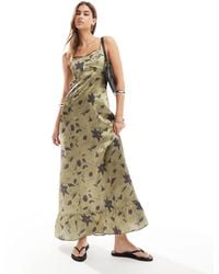 Reclaimed (vintage) - – midi-camisole-kleid mit muster - Lyst