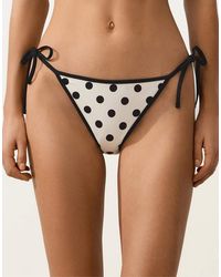 Oysho - Medium-coverage Polka Dot Bikini Briefs - Lyst