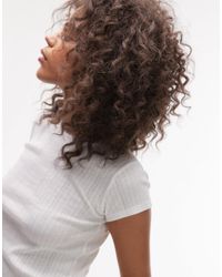 TOPSHOP - Pointelle Tee - Lyst