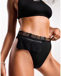 Nike - Explore Wild High Waist Mesh Bikini Bottoms With Detachable Belt Bag - Lyst