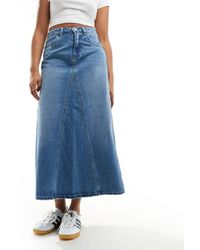 Vero Moda - A-line Denim Maxi Skirt - Lyst