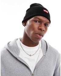 Levi's - Red Batwing Embroidered Beanie - Lyst