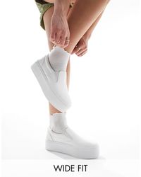 ASOS - Dice - sneakers senza lacci bianche con suola flatform a pianta larga - Lyst