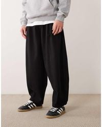 ASOS - Tailored Pleated Wide Barrel Leg Trousers With Wool - Lyst