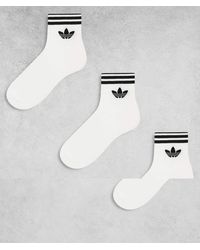 adidas Originals - Adicolor Trefoil 3 Pack Ankle Socks - Lyst