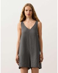 Oysho - Short 100% Cotton Jumpsuit - Lyst