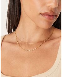ASOS - 14k Plated Multi-row Necklace - Lyst