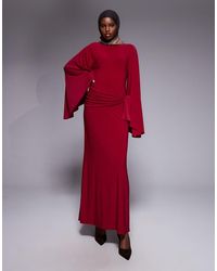 ASOS - exaggerated Batwing Cinched Waist Maxi Dress - Lyst