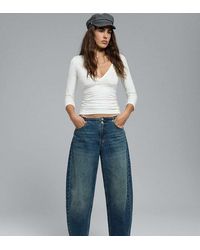 Stradivarius - Petite Adjustable Barrel Trousers - Lyst