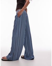 TOPSHOP - Co Ord Satin Tie Waist Wide Leg Trouser - Lyst