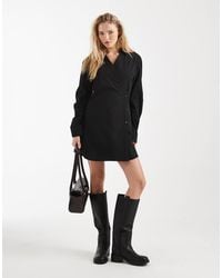 ASOS - Wrap Shirt Dress With Cocoon Sleeves - Lyst
