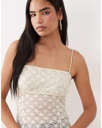 ASOS - Lace Square Neck Strappy Cami Top - Lyst