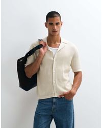 SELECTED - Camisa Ligera De Punto Con Botones En-Neutro - Lyst