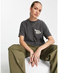 TOPSHOP - Camiseta color carbón extragrande con estampado gráfico "sports and fitness" - Lyst