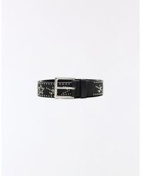 Bershka - Studded Leather Effect Belt - Lyst