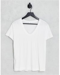 Mango V Neck T-shirt - White