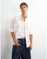 TOPMAN - Relaxed Fit Poplin Utility Shirt - Lyst