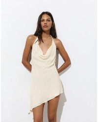 Pull&Bear - Short Asymmetric Halter Dress - Lyst