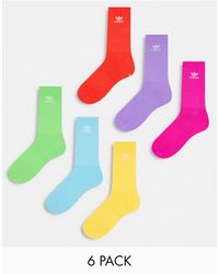 adidas Originals - Trefoil 6-pack Crew Socks - Lyst