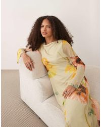 ASOS - Long Angel Sleeve Mesh Maxi Dress - Lyst