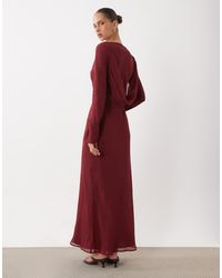 ASOS - Chiffon Maxi Dress With Cowl Neck Back Detail - Lyst