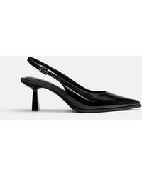 Pull&Bear - Vinyl Kitten Heel Slingback Shoes - Lyst