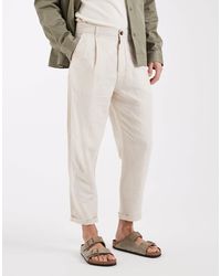 SELECTED - Linen-blend Tapered Pants - Lyst