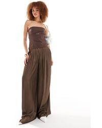 Lioness - Satin Palazzo Trousers - Lyst