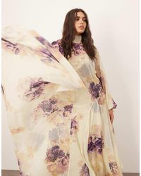 ARRANGE - Curve – hochgeschlossenes trapez-maxikleid mit blumenmuster - Lyst