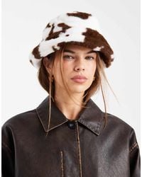 Pieces - Faux Fur Bucket Hat - Lyst