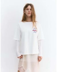 Pull&Bear - T-shirt snoopy à motif peanuts - glace - Lyst