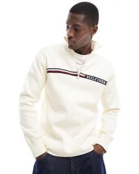 Tommy Hilfiger - Global Stripe Zip Mock Neck Jumper - Lyst