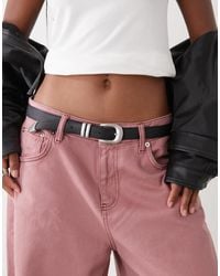 Weekday - Slim Western Belt With Silver Buckle - Lyst