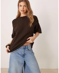 ASOS - Knitted Stitch Relaxed T-Shirt - Lyst
