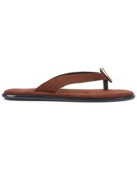 SEQWL - Flat Flip-Flops Thong Sandals With Disc Hardware Detail - Lyst