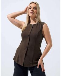Yours Clothing - Seam Detail Waistcoat - Lyst