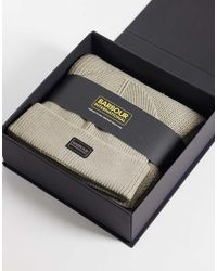 Barbour - Sweeper Legacy Acrylic Knitted Beanie And Scarf Set - Lyst