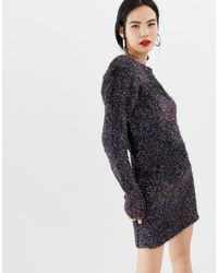 oasis tinsel wrap dress