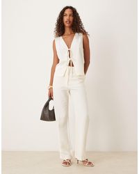 ASOS - – elegante, schmal geschnittene hose aus leinen - Lyst