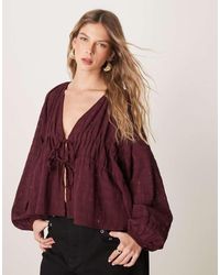 ASOS - Blusa Testurizzata Con Laccetto E Scollo Profondo - Lyst