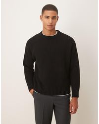 ASOS - – gerippter oversize-strickpullover aus schwerem wollmix - Lyst