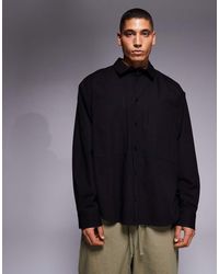 ASOS - Oversized Shirt With Workwear Pocket - Lyst